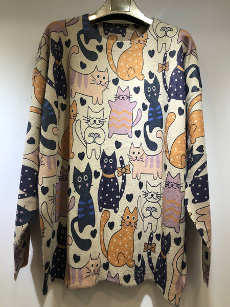Cute Pattern Cats Sweater