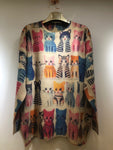 Bright Color Striped Cats Sweater