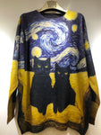 Starry Nights Cats Sweater